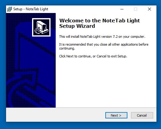 NoteTab Light Setup Wizard
